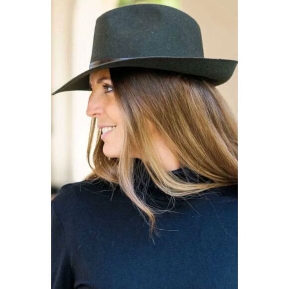 Travaux En Cours Fedora In Loden Woman Wool Hat NWOT Size 58 FRANCE main image 3